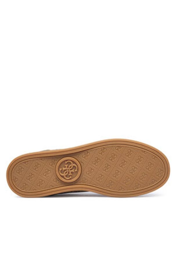 Guess Sneakersy FLTJAC LEA12 Khaki. Kolor: brązowy. Materiał: zamsz, skóra