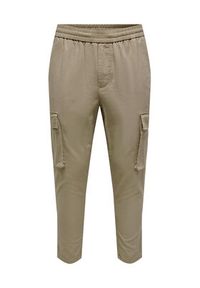 Only & Sons Spodnie materiałowe 22024998 Beżowy Tapered Fit. Kolor: beżowy. Materiał: materiał #8