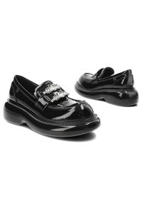 Czarne Półbuty Tuffoni Damskie Eleganckie Obuwie. Okazja: na co dzień. Kolor: czarny. Materiał: skóra, lakier. Styl: casual, elegancki, klasyczny #7