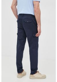 Selected Homme spodnie męskie kolor granatowy w fasonie cargo. Okazja: na co dzień. Kolor: niebieski. Materiał: tkanina, bawełna. Wzór: gładki. Styl: casual