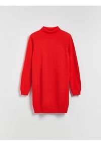 Reserved - Sukienka z wełny merino - czerwony. Kolor: czerwony. Materiał: wełna #1