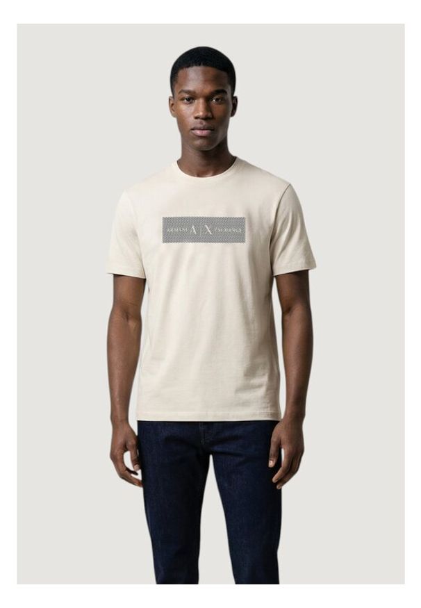 Armani Exchange T-Shirt XM002472 AF10356 U1074 Écru Slim Fit. Materiał: bawełna