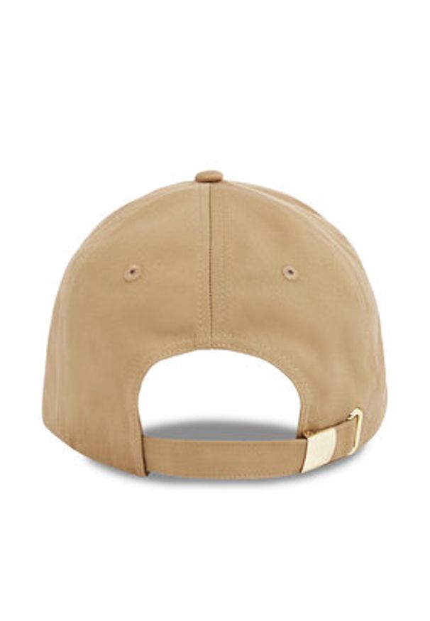 TOMMY HILFIGER - Tommy Hilfiger Czapka z daszkiem Elevated Chic Cap AW0AW17128 Khaki. Kolor: brązowy. Materiał: bawełna, materiał
