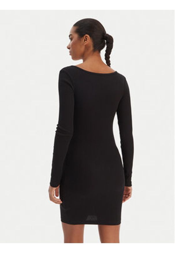 Guess Jeans Sukienka codzienna W5BK12 KA0H1 Czarny Slim Fit. Okazja: na co dzień. Kolor: czarny. Materiał: bawełna. Typ sukienki: proste. Styl: casual