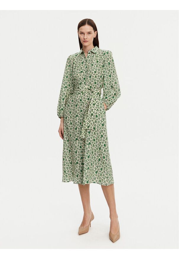 Weekend Max Mara Sukienka koszulowa Wales 2515221122 Zielony Regular Fit. Kolor: zielony. Materiał: jedwab. Typ sukienki: koszulowe