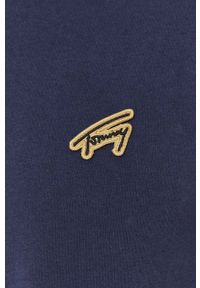 Tommy Jeans t-shirt bawełniany kolor granatowy z aplikacją. Kolor: niebieski. Materiał: bawełna. Długość rękawa: krótki rękaw. Długość: krótkie. Wzór: aplikacja. Styl: klasyczny #2