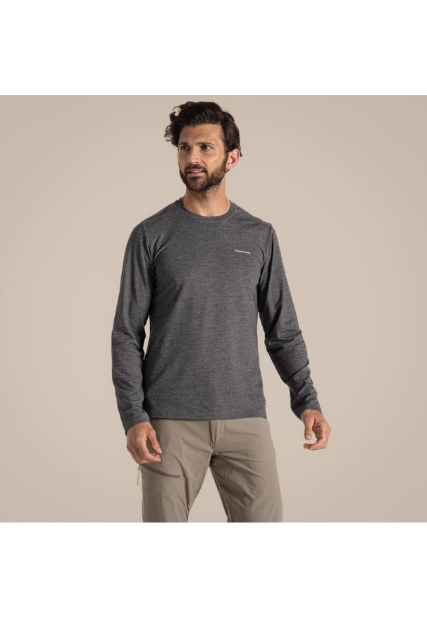 CRAGHOPPERS - Longsleeve męskie Craghoppers NosiLife Abel LS T-Shirt. Kolor: szary, brązowy, wielokolorowy. Długość rękawa: długi rękaw
