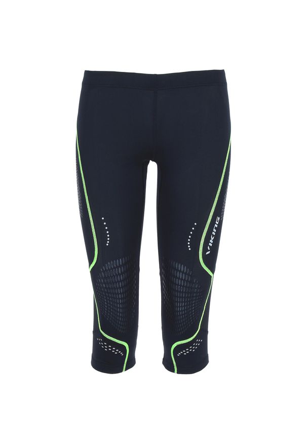 Spodnie damskie legginsy 3/4 Viking Ingrid Capri. Kolor: wielokolorowy, niebieski, żółty, czarny. Sport: bieganie