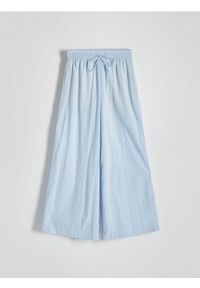 Reserved - Spodnie culotte - jasnoniebieski. Kolor: niebieski. Materiał: bawełna, tkanina #1