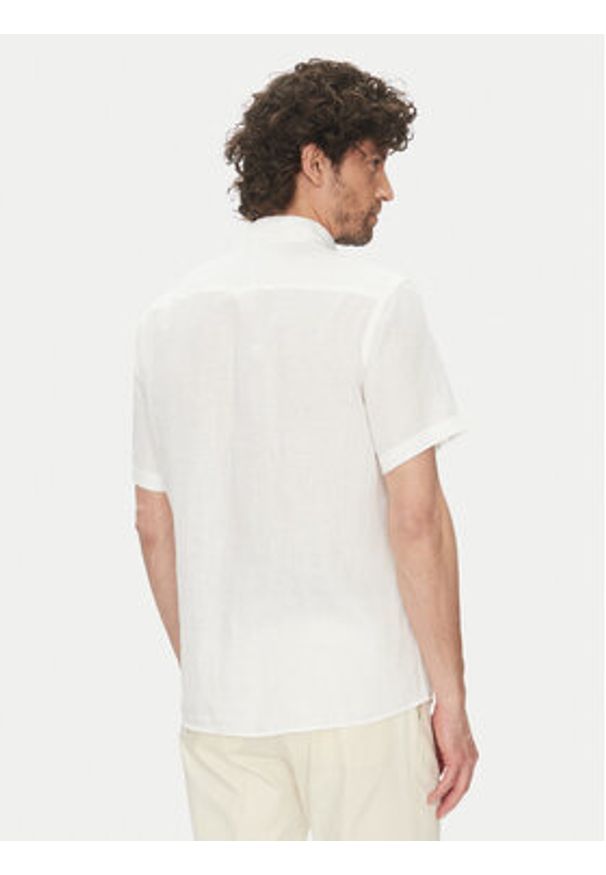 BOSS Koszula H-Roan 50539352 Biały Slim Fit. Kolor: biały. Materiał: len