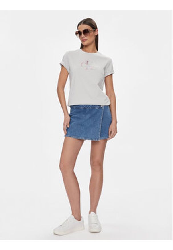 Calvin Klein Jeans T-Shirt Diffused Monologo J20J223264 Szary Regular Fit. Kolor: szary. Materiał: bawełna