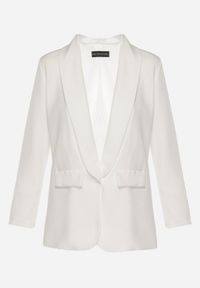 Born2be - Biała Niezapinana Marynarka z Klapami Imitującymi Kieszonki Asandra. Okazja: do pracy, na imprezę. Kolor: biały. Styl: elegancki