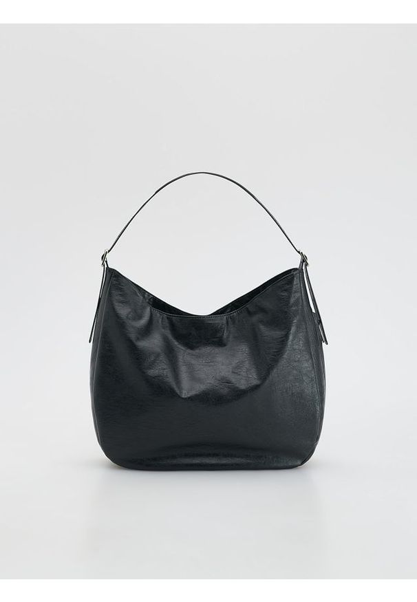 Reserved - Torebka shopper - czarny. Kolor: czarny. Materiał: skórzane