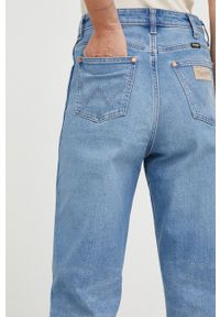 Wrangler jeansy Mom Straight Mauna damskie high waist. Stan: podwyższony. Kolor: niebieski #3