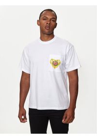 Versace Jeans Couture T-Shirt 76GAHL01 Biały Regular Fit. Kolor: biały. Materiał: bawełna