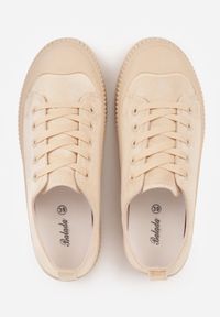 Born2be - Beżowe Trampki z Imitacji Zamszu z Nieregularną Podeszwą ze Żłobieniami Naranatea. Okazja: na co dzień, na randkę. Kolor: beżowy. Materiał: zamsz. Szerokość cholewki: normalna. Styl: casual #5