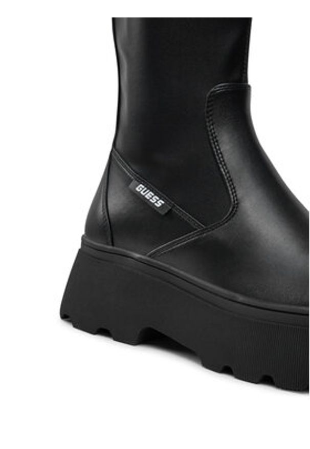 Guess Botki Nerea FLFNER ELE10 Czarny. Kolor: czarny. Materiał: skóra