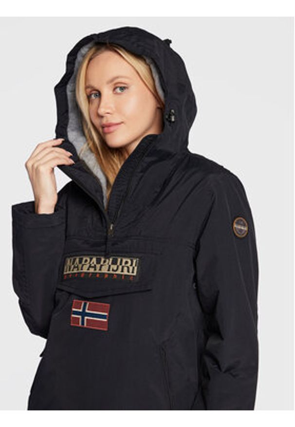 Napapijri Kurtka anorak Rainforest NP0A4GM6 Czarny Regular Fit. Kolor: czarny. Materiał: syntetyk