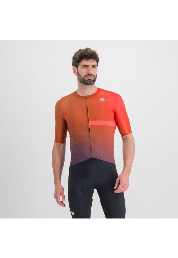 SPORTFUL - Koszulka rowerowa męska Sportful Bomber. Kolor: żółty, pomarańczowy, czerwony, wielokolorowy. Sport: kolarstwo