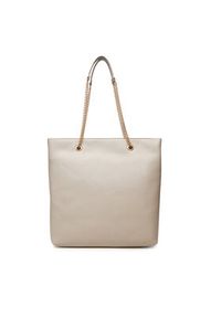 Calvin Klein Torebka Minimal Monogram Chain Tote LV04F3204G Beżowy. Kolor: beżowy. Materiał: skórzane #4