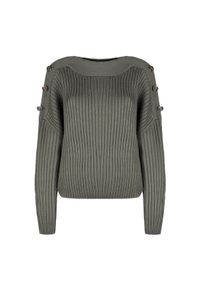 Marciano Guess Sweter | 74G5755370Z | Kobieta | Wojskowa Zieleń. Materiał: wełna, akryl. Wzór: ze splotem, aplikacja. Styl: militarny