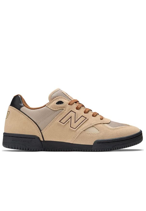 Buty New Balance Numeric NM600BNT - beżowe. Kolor: beżowy. Materiał: guma, zamsz, dresówka, materiał. Szerokość cholewki: normalna. Sport: skateboard, fitness, bieganie
