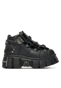 NEW ROCK Sneakersy M-106-VS1 Czarny. Kolor: czarny. Materiał: skóra