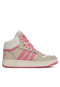 Adidas - adidas Sneakersy Hoops Mid 3.0 Shoes Kids IF7739 Beżowy. Kolor: beżowy. Materiał: skóra
