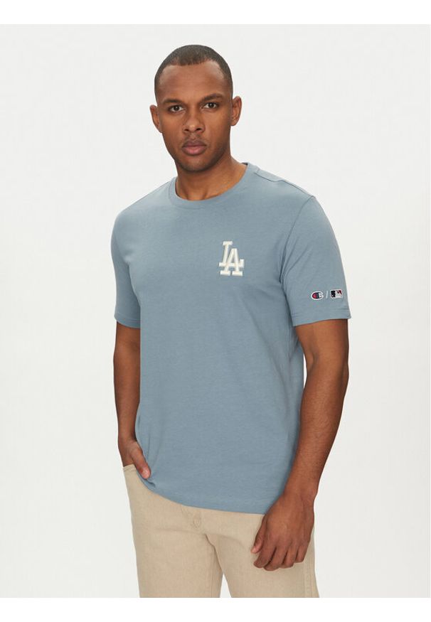 Champion T-Shirt 221037 Niebieski Standard Fit. Kolor: niebieski. Materiał: bawełna