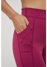 Roxy legginsy damskie kolor różowy gładkie. Kolor: różowy. Materiał: dzianina, materiał, bawełna. Wzór: gładki