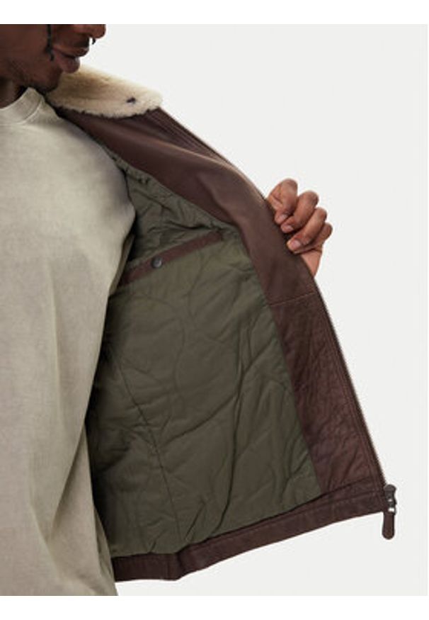 Aeronautica Militare Kurtka skórzana 252PN0960UPL00304 Brązowy Regular Fit. Kolor: brązowy. Materiał: skóra