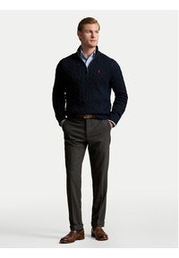 Polo Ralph Lauren Sweter 710810841001 Granatowy Regular Fit. Typ kołnierza: polo. Kolor: niebieski. Materiał: bawełna #4