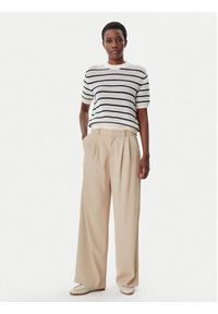 TOMMY HILFIGER - Tommy Hilfiger Sweter Pointelle WW0WW45950 Beżowy Regular Fit. Kolor: beżowy. Materiał: bawełna #3