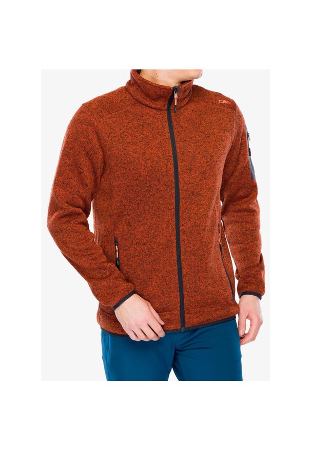 Polar męski CMP Perl Jacket Knitted. Kolor: pomarańczowy. Materiał: polar