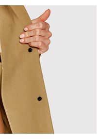 Calvin Klein Płaszcz wełniany Crombie K20K204155 Brązowy Regular Fit. Kolor: brązowy. Materiał: wełna #3