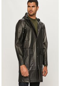 Rains - Kurtka przeciwdeszczowa 1269 Transparent Hooded Coat. Kolor: czarny. Materiał: tkanina. Wzór: gładki #2