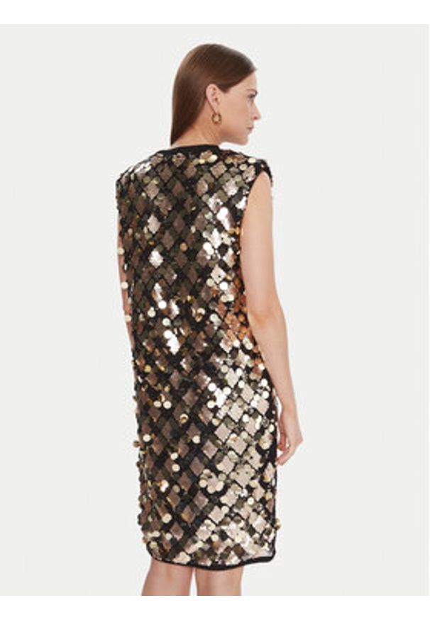 LOLA CASADEMUNT Sukienka koktajlowa LF2516016 Srebrny Regular Fit. Kolor: srebrny. Materiał: syntetyk. Styl: wizytowy