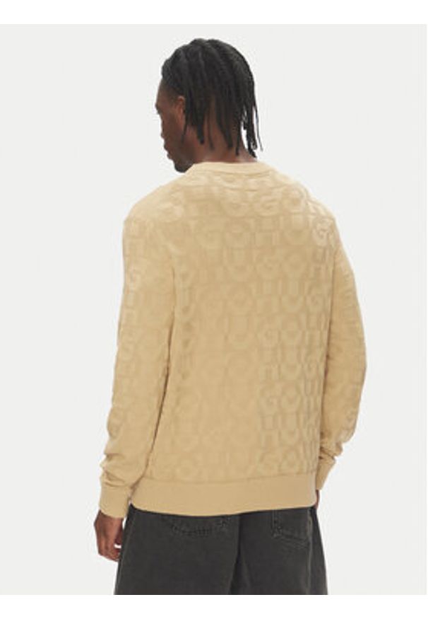 Hugo - HUGO Sweter 50543785 Beżowy Regular Fit. Kolor: beżowy. Materiał: bawełna