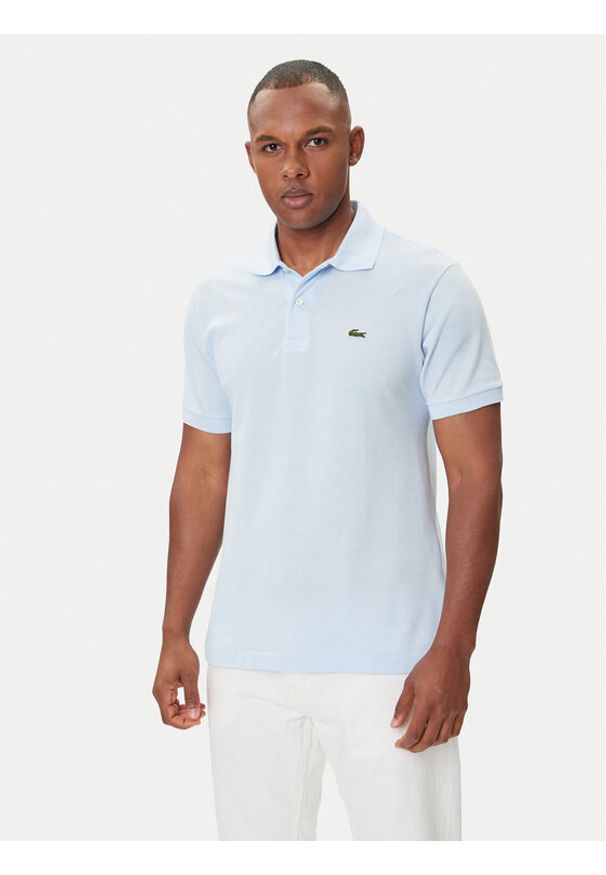 Lacoste Polo L1212 Niebieski Classic Fit. Typ kołnierza: polo. Kolor: niebieski. Materiał: bawełna