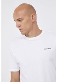 columbia - Columbia T-shirt bawełniany kolor biały z nadrukiem 1834041-575. Okazja: na co dzień. Kolor: biały. Materiał: bawełna. Wzór: nadruk. Styl: casual #3