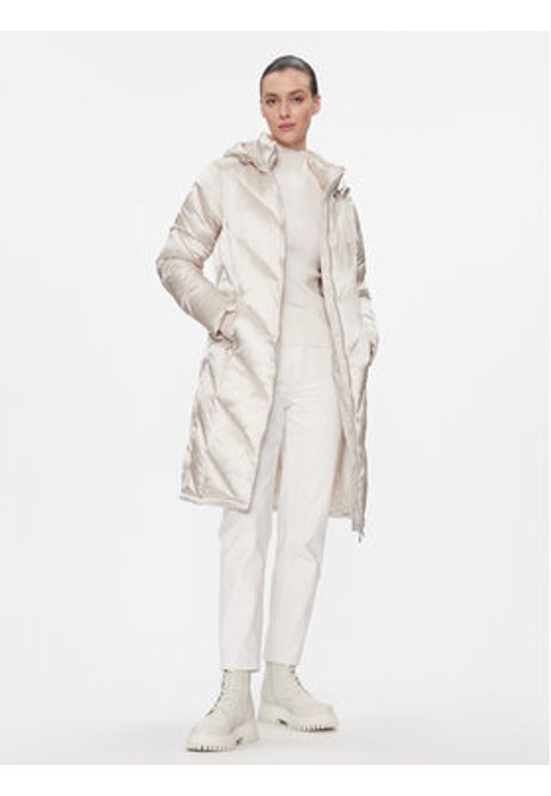 Calvin Klein Płaszcz zimowy K20K207069 Écru Regular Fit. Materiał: syntetyk. Sezon: zima