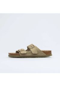 Birkenstock - Klapki męskie BIRKENSTOCK ARIZONA SFB LEVE FADED KHAKI. Kolor: zielony