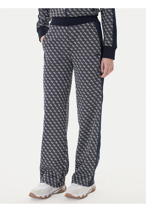 Guess Spodnie dresowe V6RB09 K2042 Granatowy Wide Leg. Kolor: niebieski. Materiał: syntetyk