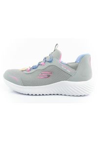 skechers - Buty młodzieżowe dziecięce sportowe Skechers Bounder Slip-ins. Okazja: na spacer, na uczelnię, na co dzień. Kolor: szary. Model: Skechers Sport. Sport: turystyka piesza