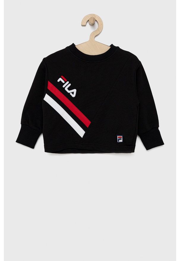 Fila bluza dziecięca kolor czarny z aplikacją. Kolor: czarny. Wzór: aplikacja