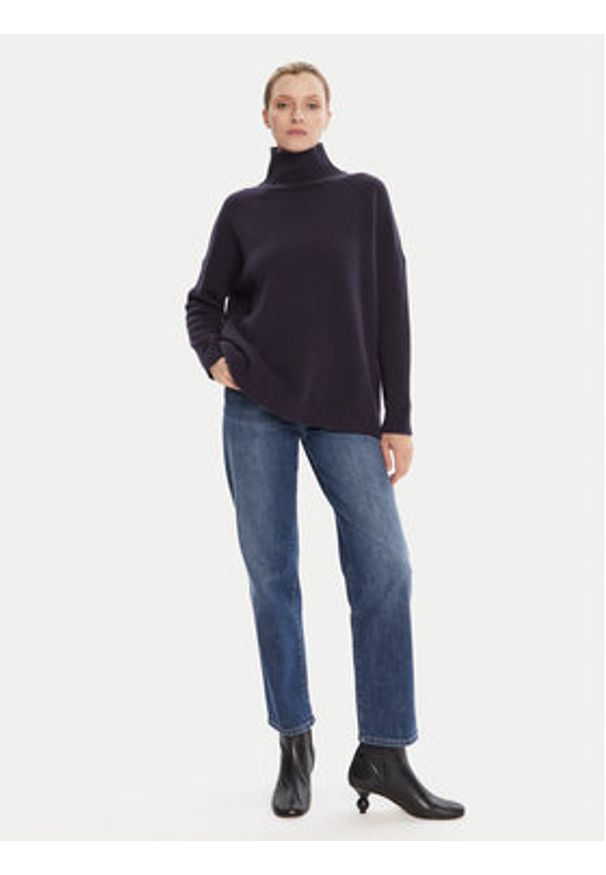 Weekend Max Mara Golf Borgia 2525366112 Granatowy Relaxed Fit. Typ kołnierza: golf. Kolor: niebieski. Materiał: wełna