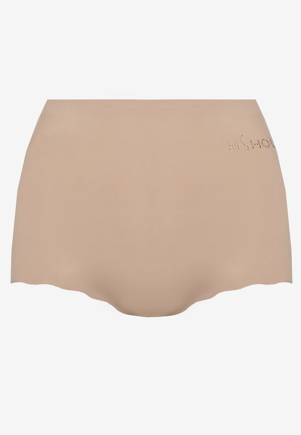 Born2be - Ciemnoszara Bielizna Modelująca Figi Ozdobione Napisem Namsiliah. Stan: podwyższony. Kolor: szary. Wzór: aplikacja, napisy