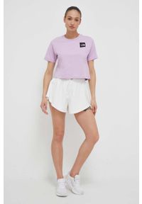 Reebok Classic szorty damskie kolor biały gładkie high waist HT7853-NONDYE. Stan: podwyższony. Kolor: biały. Materiał: poliester, materiał, dzianina. Wzór: gładki #3