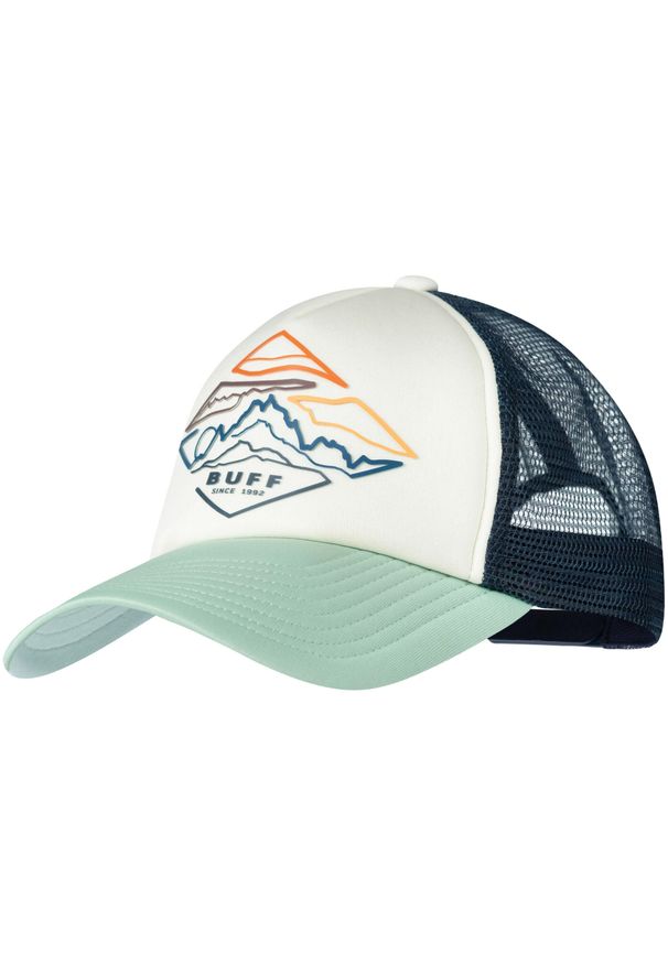 Buff - Czapka z daszkiem Trucker Luster Flint. Kolor: zielony, biały, wielokolorowy. Sezon: lato. Styl: klasyczny