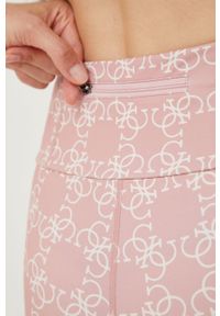 Guess legginsy damskie kolor różowy wzorzyste. Kolor: różowy. Materiał: skóra #5